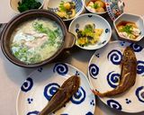 A picture of step 7 of Japanese Zousui (seasoned rice-porridge with fish).