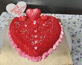 A picture of step 11 of Heart shape red velvet cake.
