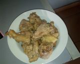 A picture of step 1 of Fufu with Oha soup.
