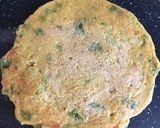 A picture of step 4 of Oats chilla.