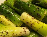 A picture of step 4 of Sumac leeks.