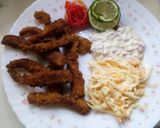 A picture of step 7 of Simple fish fingers with tartar sauce and coleslaw.