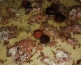 A picture of step 7 of Green masala Dahi brde.