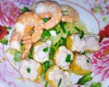 รูปขั้นตอนการทำที่ 4 ของ บะหมี่แคระเต้าหู้หมูกุ้งอบเกลือ
