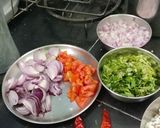 A picture of step 1 of Sabzi recipe.