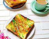 Foto langkah ke 4 dari resep Roti Tawar Bakar Sarikaya Pandan.