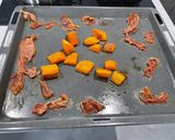 A picture of step 1 of Parma ham and butternut pasta.