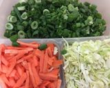 A picture of step 2 of Chowmein.