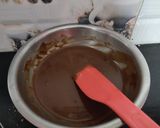 A picture of step 3 of Bourbon biscuit cake only 3 ingredients without egg.