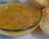 A picture of step 4 of Daal kachori with Tarkari.