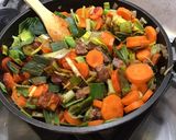 Une image de l'étape 13 de Bœuf aux poireaux, carottes et tomates (au bouillon de butternut).