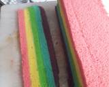 Cara Membuat Rainbow cake roll kukus 4