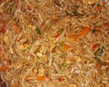 Foto del paso 4 de la receta: Tallarines de arroz con pollo y jamón en salsa de soja