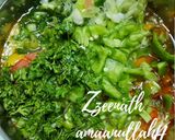 A picture of step 1 of Capsi Omelette or Green Omelette.