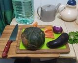 Foto del paso 1 de la receta: Zapallo kabutia relleno de vegetales!!
