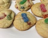 A picture of step 3 of Sour Patch kid cookies.