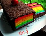 Foto langkah ke 4 dari resep Rainbow Double cake.