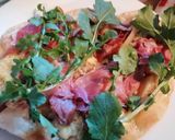 A picture of step 5 of Prosciutto, Pear and Gorgonzola Pizza.