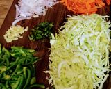 A picture of step 6 of Cheesy chicken fajita spaghetti.