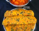 A picture of step 9 of Lasaniya Batata With Methi Thepla - Spicy Garlicky Potato Curry With Thepla - Gujarati Cuisine.
