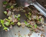 A picture of step 2 of Kathiyawadi batata nu shaak.