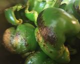 A picture of step 2 of Freezing Fire Roasted Green Bell Peppers.