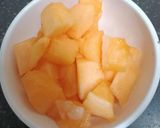 A picture of step 1 of Oil Free Muskmelon Dressing, Fiber & Vitamin Rich.