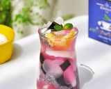 Foto langkah ke 5 dari resep Es Campur Jadul Kolang Kaling Kelapa Cincau Tape & Selasih.