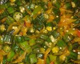 A picture of step 3 of Fry bhindi.