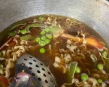 A picture of step 4 of Sunday Maggi Dhamaka Lunch #Maggipizza #Maggisizzler #MaggicabbageRolls #MaggiManchurian #MaggiSoup.
