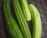 A picture of step 1 of Turai ki sabji (Ridge gourd).