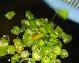 A picture of step 2 of Special fry green chillies.