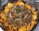 Une image de l'étape 14 de Blettes pommes de terre et patate douce au bœuf et oignon.