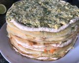 Foto del paso 3 de la receta: Torta fría de panqueque rellena de pollo y verduras