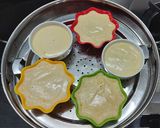 A picture of step 3 of Bhapa doi (steamed yoghurt pudding).