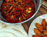 Sütőben sült Ratatouille fűszeres koftával recept fázis 9 fotója