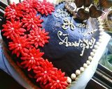 A picture of step 10 of Anniversary chocolate vanila cake.