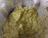 A picture of step 5 of Sarson ka Saag with Makki ki Roti.