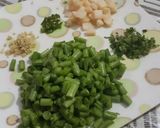 A picture of step 1 of French beans sabzi.