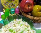 A picture of step 3 of Russian Salad 🍎🍏🍌🍍🍓.