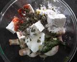 Hariyali paneer mushroom tikka recipe step 2 photo