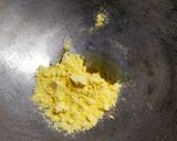 A picture of step 1 of Besan Mirch.