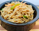 A picture of step 1 of Hakka noodles.
