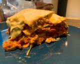 A picture of step 7 of Giant stuffed vegan tortillas.