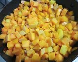 A picture of step 4 of Kumror Chakka Vegan pumpkin curry with black chickpeas.