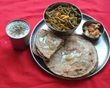 A picture of step 6 of Garlic Masala Rotlo With French Beans Subji (Gujarati).