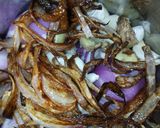 A picture of step 1 of Arbi gosht.