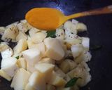 A picture of step 4 of Achari aloo.