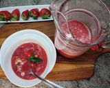 A picture of step 3 of Watermelon Gazpacho: Chilled Watermelon and Strawberry Soup.