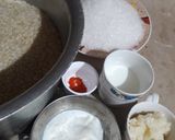 A picture of step 1 of Zardah in desi ghee.